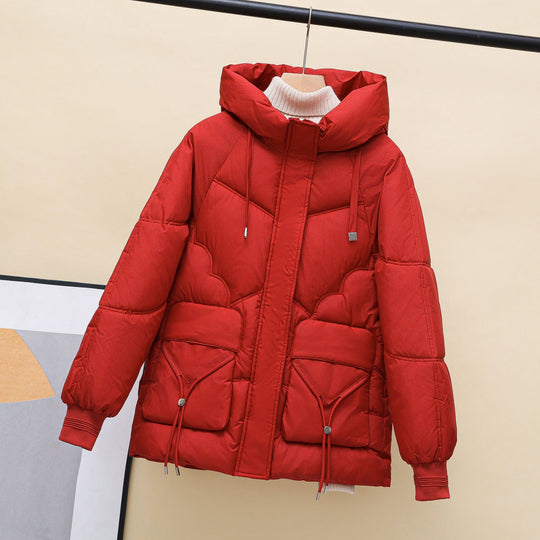 Damen gesteppte Winterjacke mit Kapuze und Herzdetails R&B