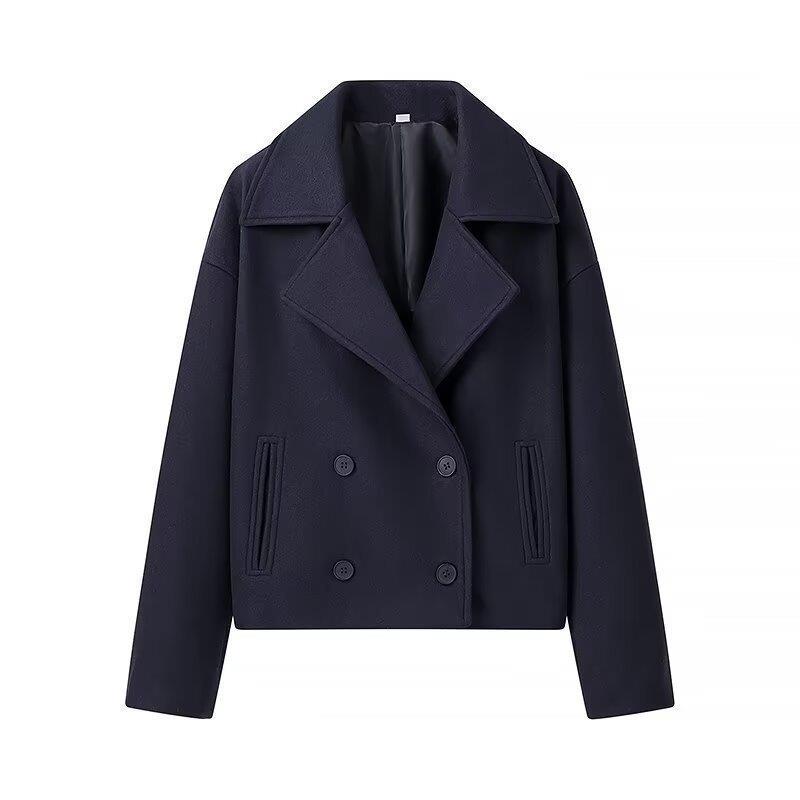 Damen elegante Wolljacke mit doppelter Knopfleiste und modernen Details R&B