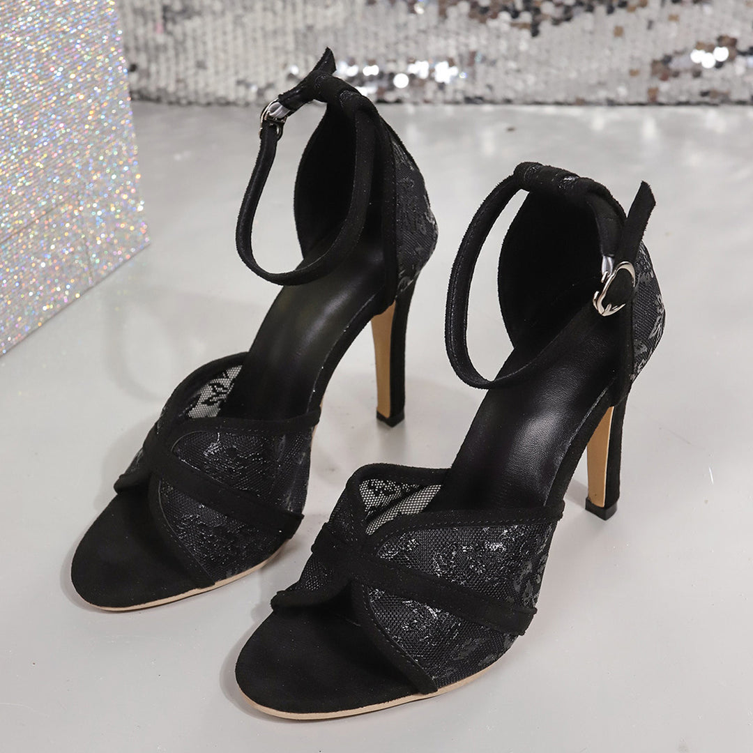 Damen elegante High Heels mit filigranem Schnallen-Design R&B