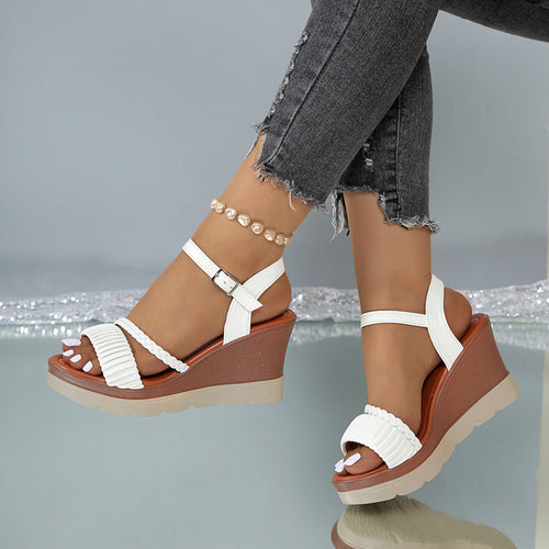 Damen Wedge-Sandalen mit eleganten Riemen und komfortablem Fußbett R&B