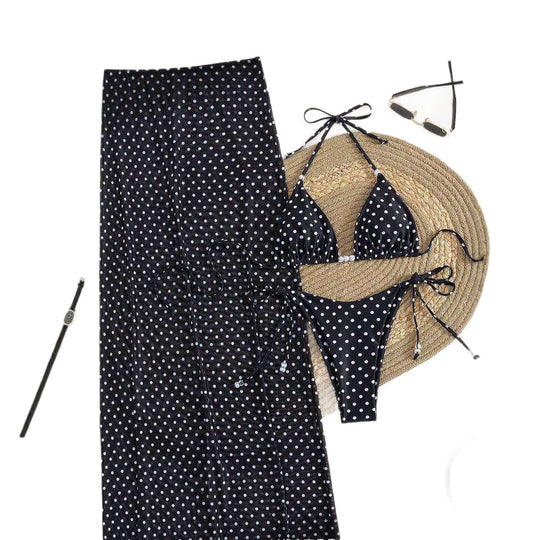 Damen Stilvolles Strandkleid mit Punkten R&B
