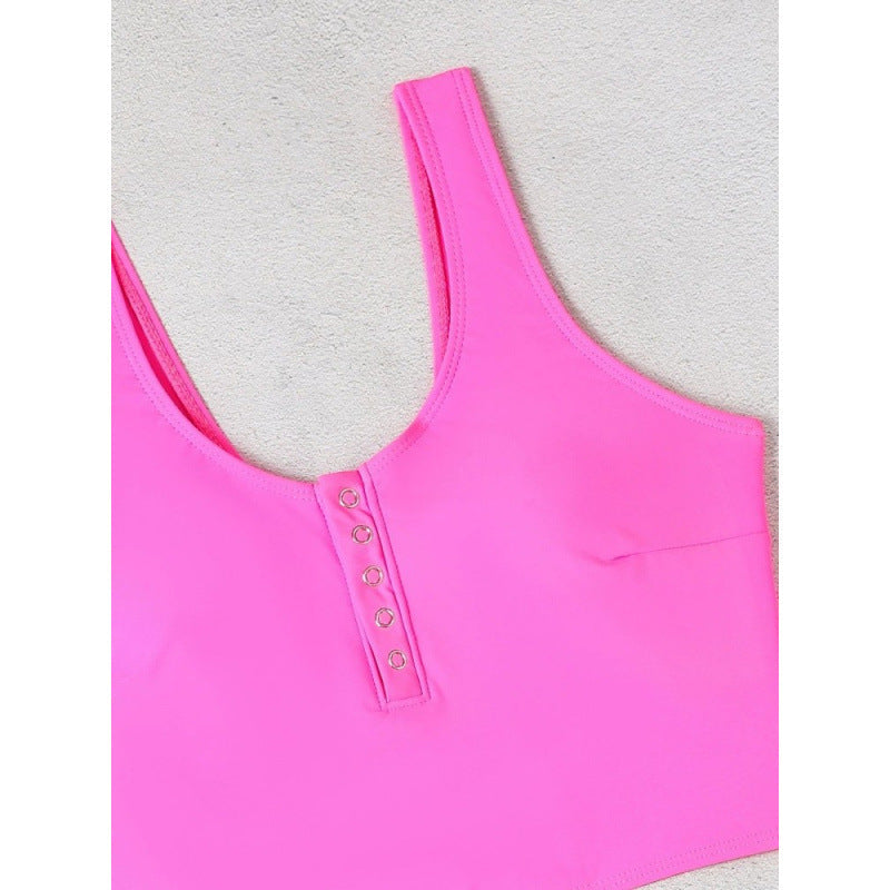 Damen Bikini-Set mit modischem Cropped-Oberteil und hoch geschnittenem Unterteil R&B