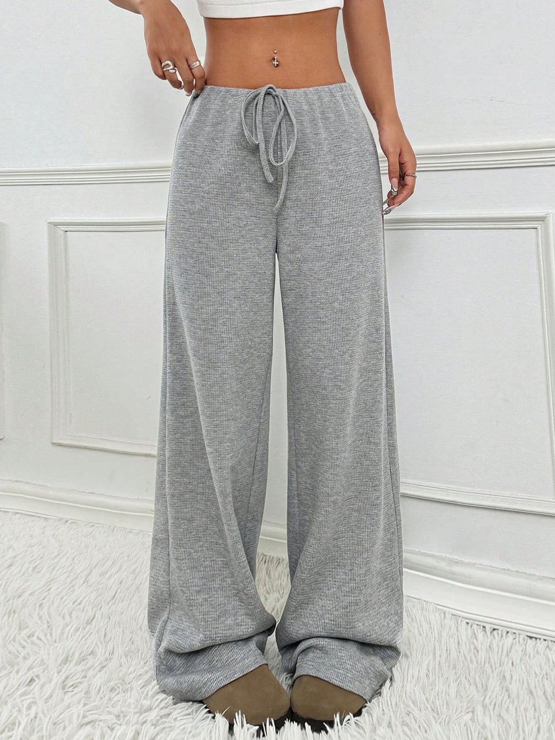 Damen komfortable Relaxhose mit weitem Schnitt und verstellbarem Kordelzug R&B