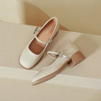 Damen elegante Mary Janes mit modernem Blockabsatz