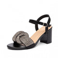 Damen Glamouröse Sandalen mit funkelndem Riemen und elegantem Blockabsatz R&B