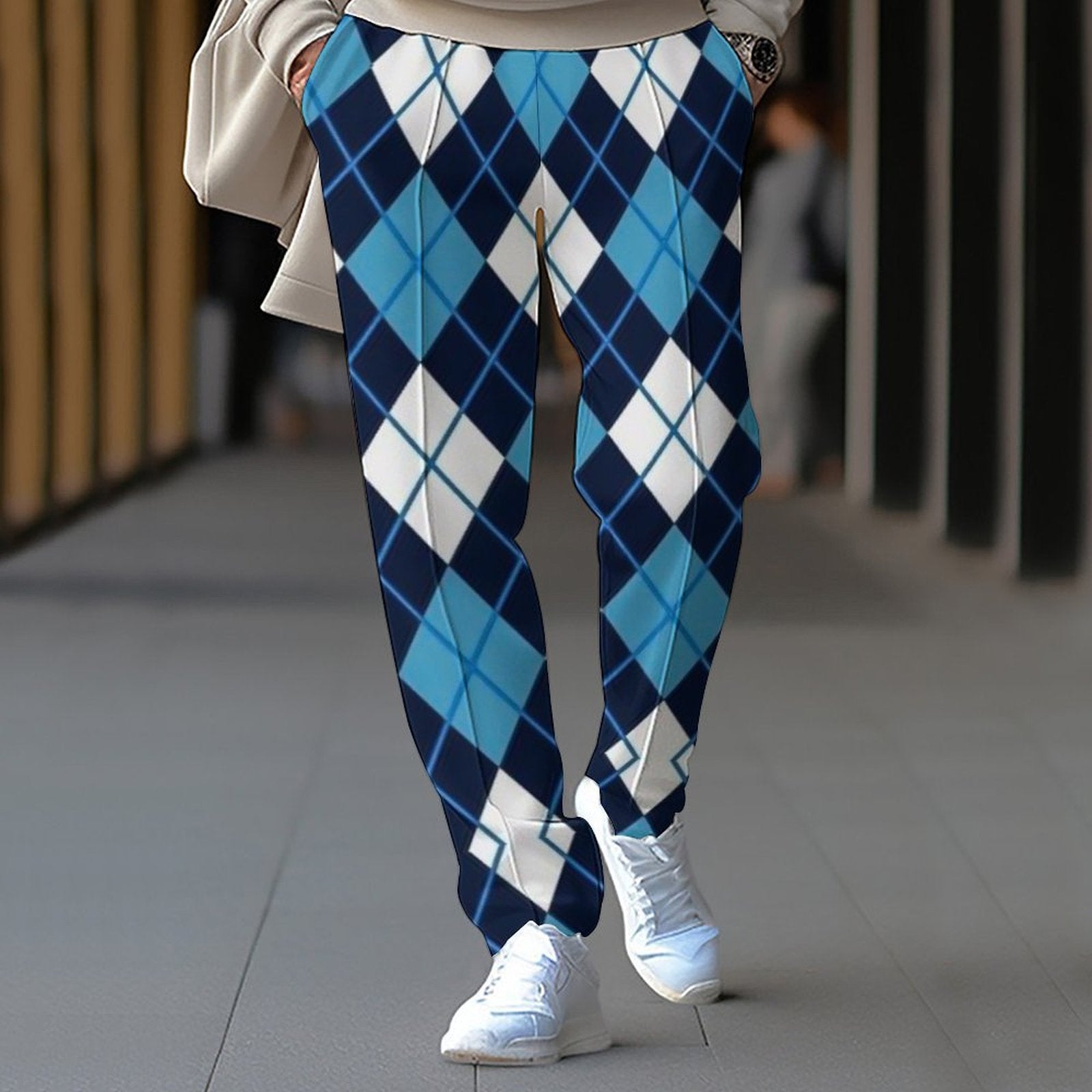 Damen Jogginghose mit Rautenmuster R&B