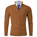 Herren eleganter Stehkragenpullover mit strukturiertem Zipper