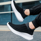 Unisex nan nahtloser Strick-Schlupf-Sneaker mit elastischem Sockenkragen und profiliertem Dämpfungssohlenprofil R&B