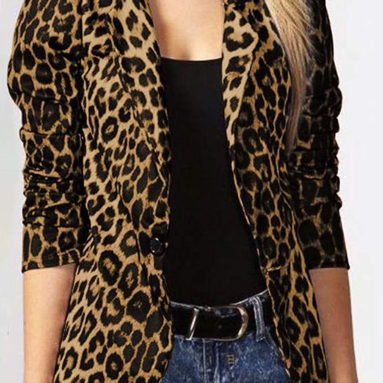 Damen Modischer Blazer mit Animal-Print R&B