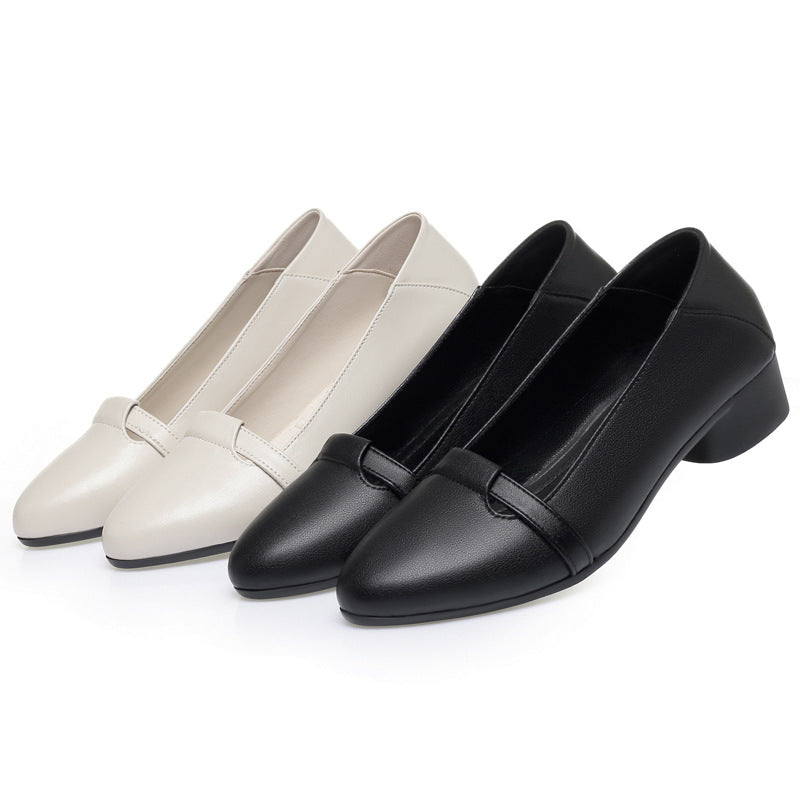 Damen elegante Decksohle Ballerinas mit Blockabsatz R&B
