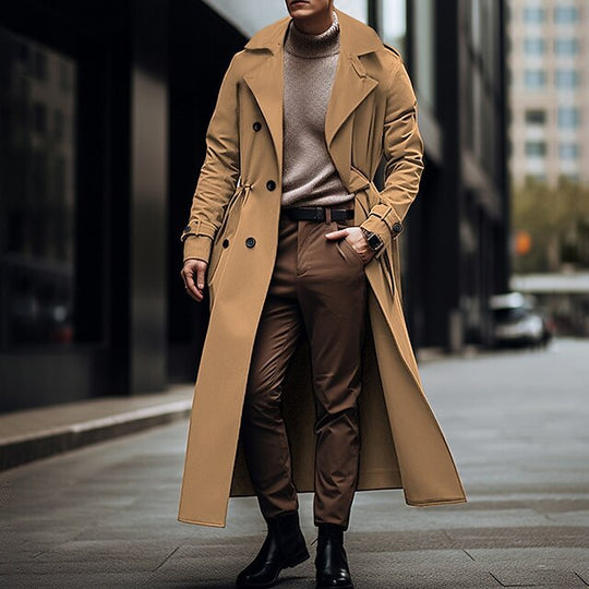Herren eleganter Trenchcoat mit hochwertiger Verarbeitung und durchgehendem Futter R&B