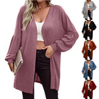 Damen Oversize Cardigan mit eleganten Puffärmeln