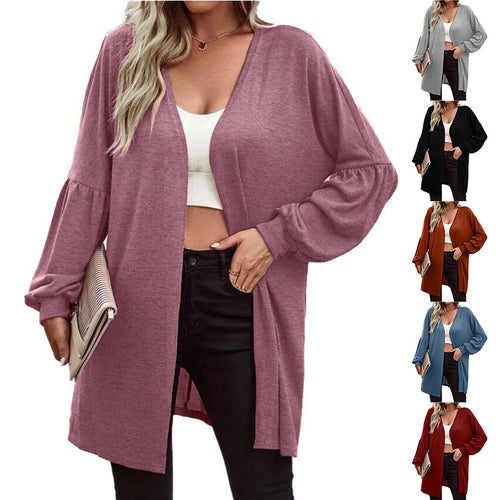Damen Oversize Cardigan mit eleganten Puffärmeln R&B