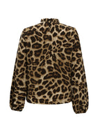 Damen Bluse mit elegantem Leopardenmuster und Rüschenkragen R&B
