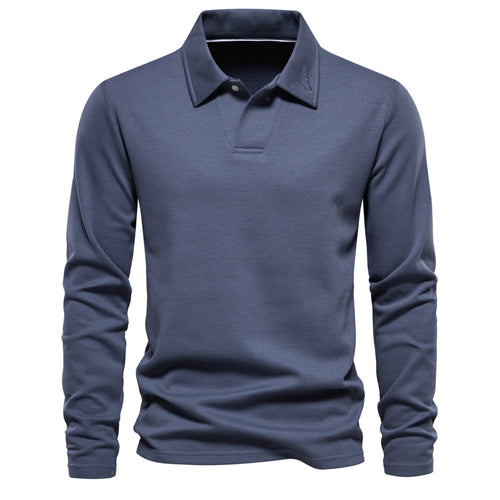 Herren Langarm Poloshirt aus atmungsaktivem Baumwollmix mit modischen Akzenten R&B