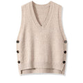 Damen Strickweste mit V-Ausschnitt und Knopfdetails R&B