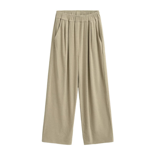 Damen Weite Chino-Hose mit elastischem Bund R&B