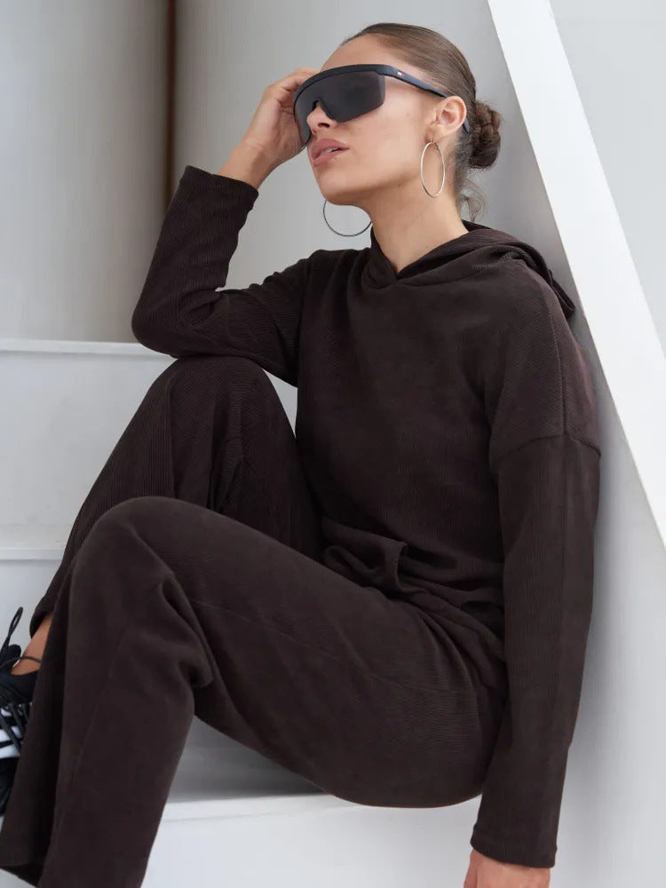 Damen bequemer Kapuzenpullover mit passender Jogginghose R&B