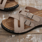 Damen Komfortable Zehentrenner-Sandalen mit verstellbarem Riemendesign und anatomischem Fußbett R&B