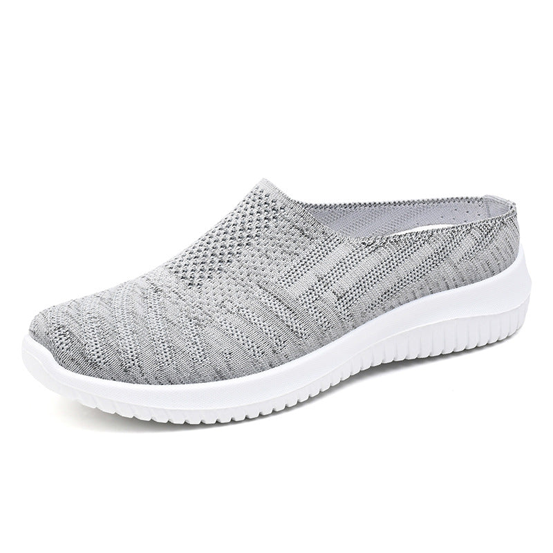 Damen Bequeme Stretch Slipper mit atmungsaktivem Strickdesign R&B