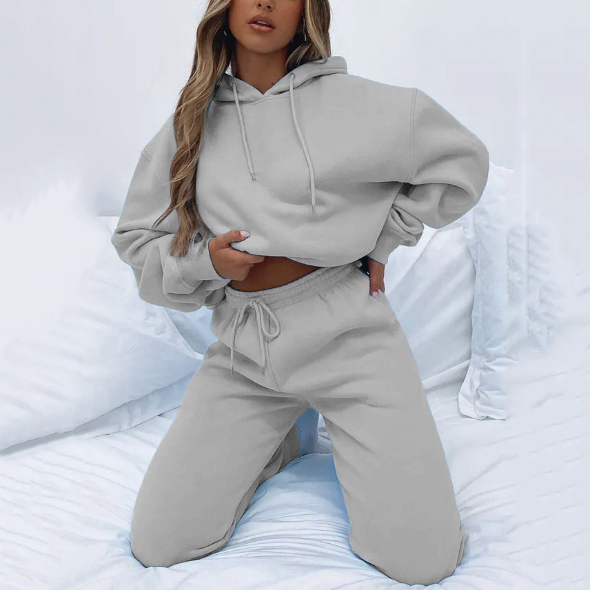 Damen lässiger Kapuzenpullover mit lockerer Passform und bequemen Jogginghosen