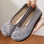 Damen Ballerinas mit floralem Lochdesign und rutschfester Sohle R&B