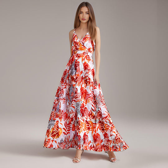 Damen Maxikleid mit elegantem floralem Schnitt R&B