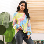 Damen lässiger Kapuzenpullover mit modischem Tie-Dye-Muster