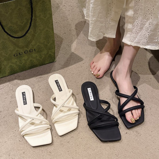 Damen modische Riemchensandalen mit elegantem Samtfinish R&B