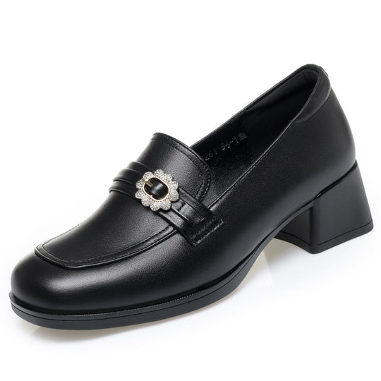 Damen Elegante Mokassins mit modischem Schmuckdetail und komfortablem Blockabsatz R&B