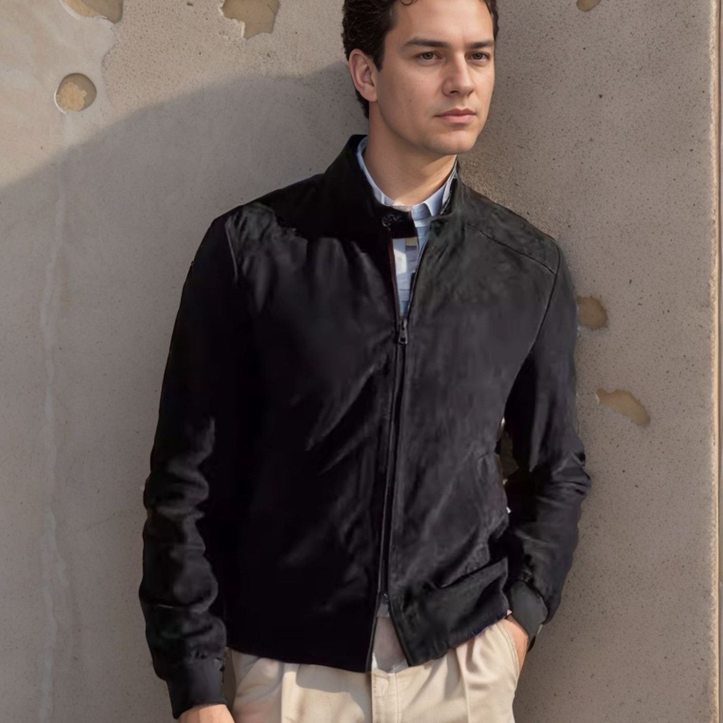 Herren Sportliche Leichte Jacke mit modernem Kragen R&B