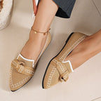Damen Stilvolle und komfortable Ballerinas mit großem Schleifendetail R&B
