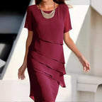 Damen Elegantes und fließendes Kleid mit Layering-Effekt R&B