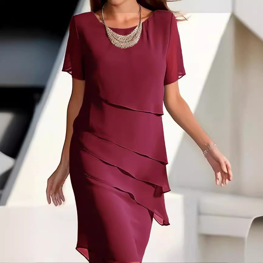 Damen Elegantes und fließendes Kleid mit Layering-Effekt R&B