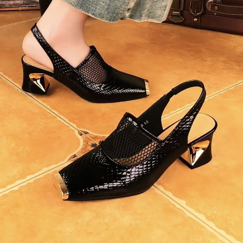 Damen Slingback-Pumps mit luxuriösem Metallic-Detail R&B