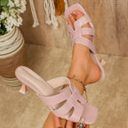 Damen Slingback-Sandaletten mit elegantem Riemendesign und modischem Blockabsatz R&B