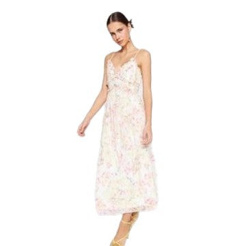 Damen Maxikleid mit floralen Mustern und fließendem Schnitt R&B