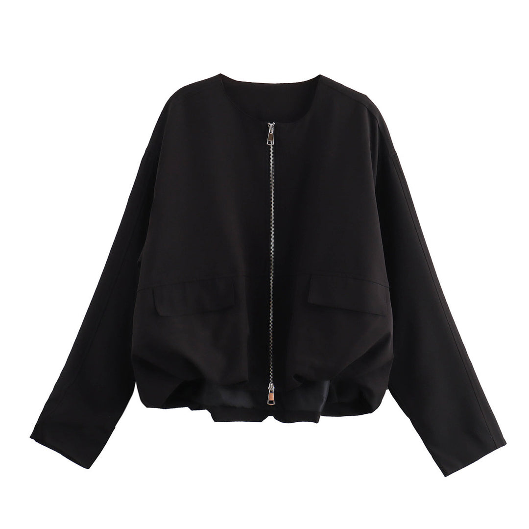 Damen lässige Jacke mit praktischen Taschen und Reißverschluss R&B