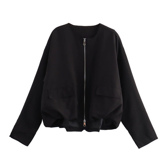 Damen lässige Jacke mit praktischen Taschen und Reißverschluss R&B