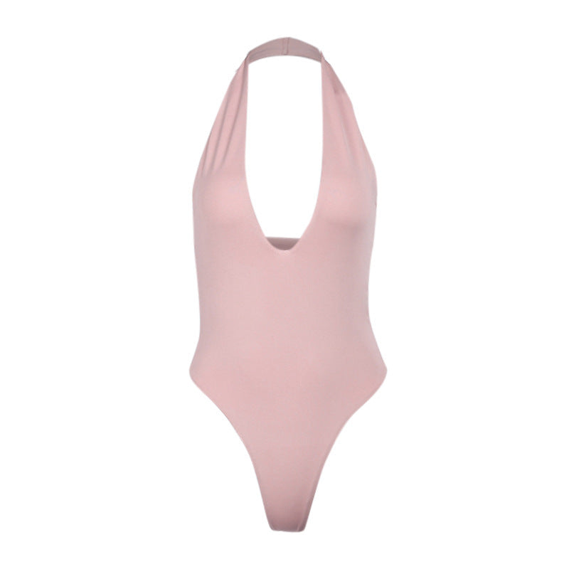 Damen Einteiliger Badeanzug mit tiefem V-Ausschnitt und hochwertigen Materialien R&B