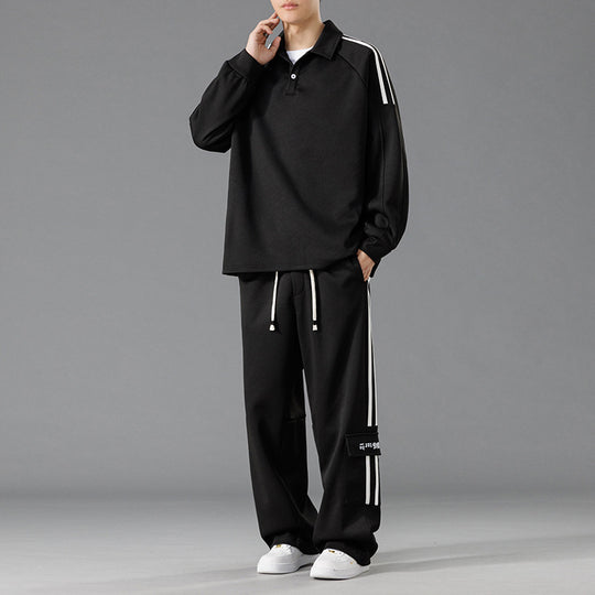 Herren Sportliches Freizeit-Set mit hohem Kragen und praktischen Taschen R&B