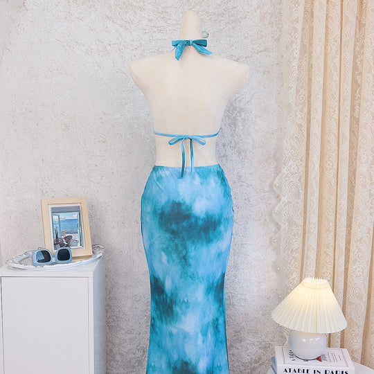Damen Elegantes Strandkleid mit tiefem Rückenausschnitt R&B
