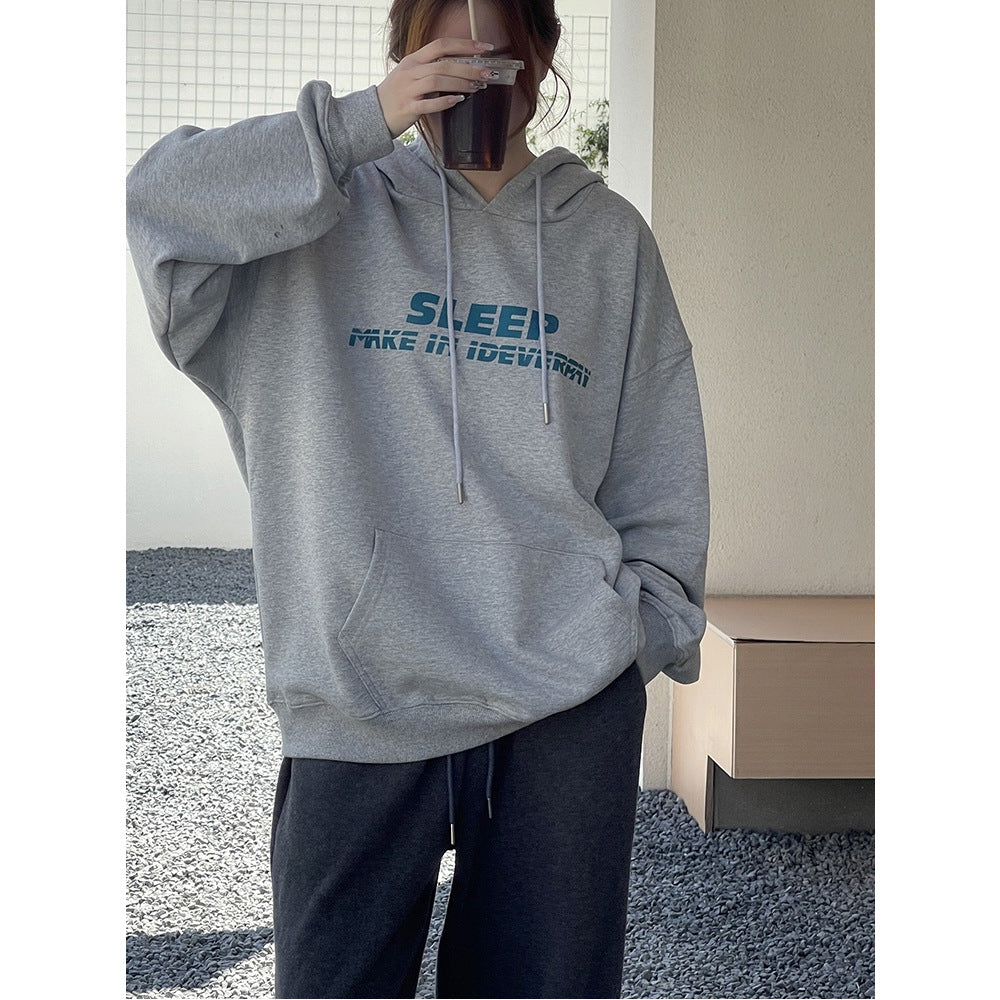 Damen Kapuzenpullover mit lässigem Schriftzug und bequemer Passform