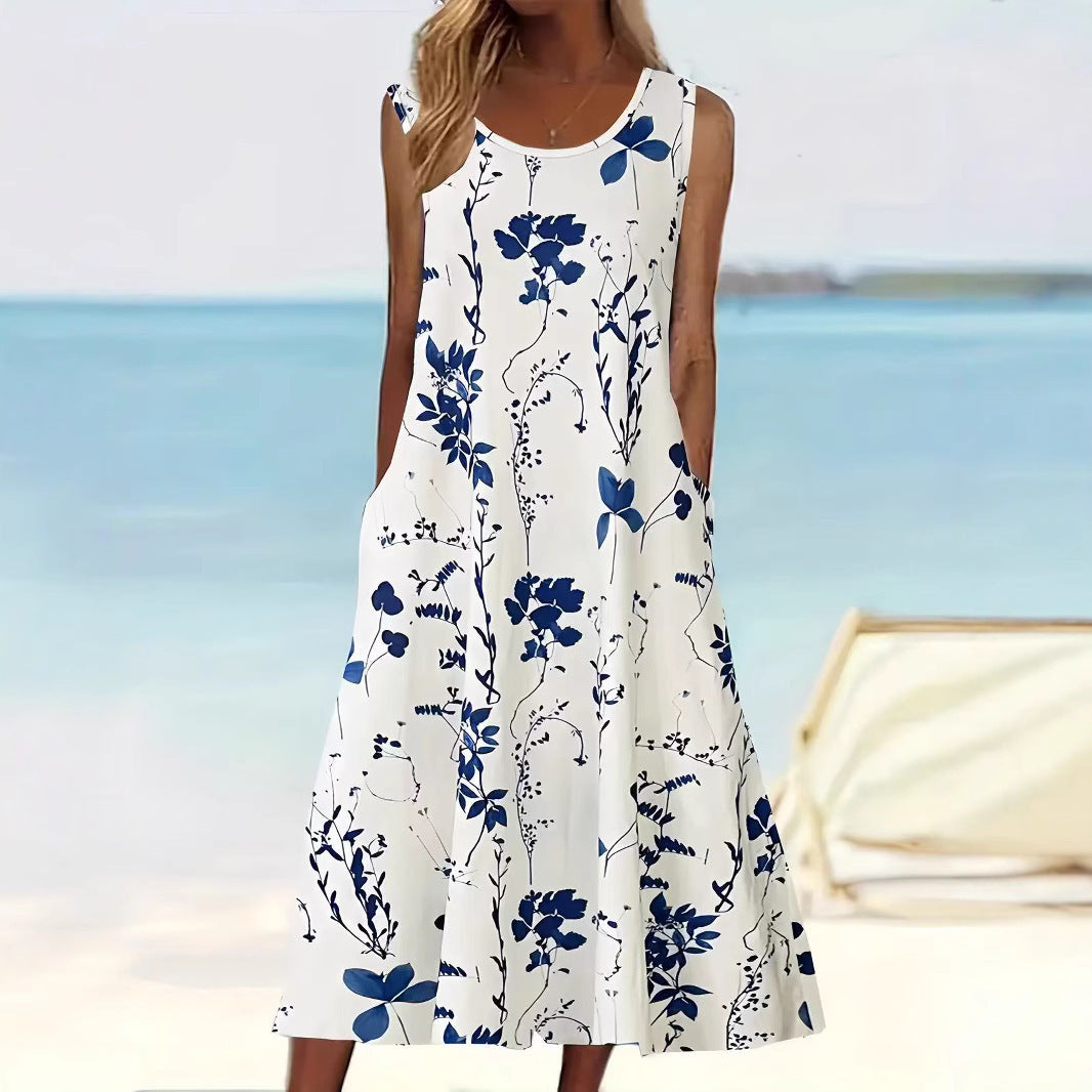 Damen Blumenmuster Sommerkleid R&B