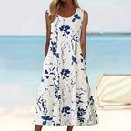 Damen Blumenmuster Sommerkleid R&B