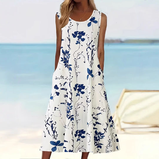 Damen Blumenmuster Sommerkleid R&B
