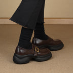 Damen Mokassins mit elegante Schnalle und komfortabler Plattformsohle