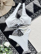 Damen Trendiger Monokini mit asymmetrischem Schnitt und raffiniertem Ringdetail