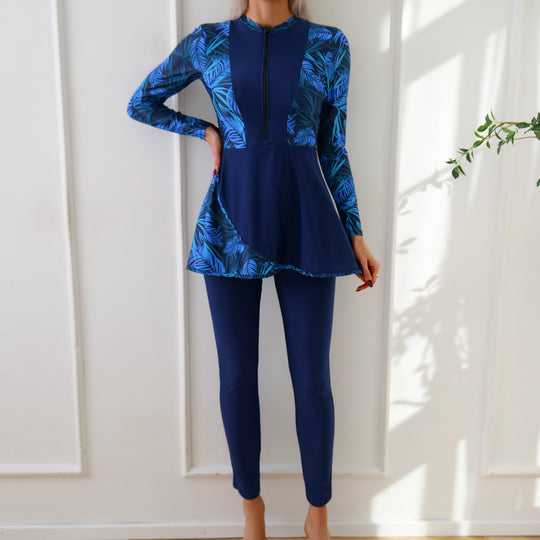 Damen Modischer Badeset mit langer Tunika und Leggings R&B