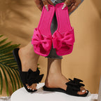 Damen Mules mit großer Schleifen-Applikation R&B